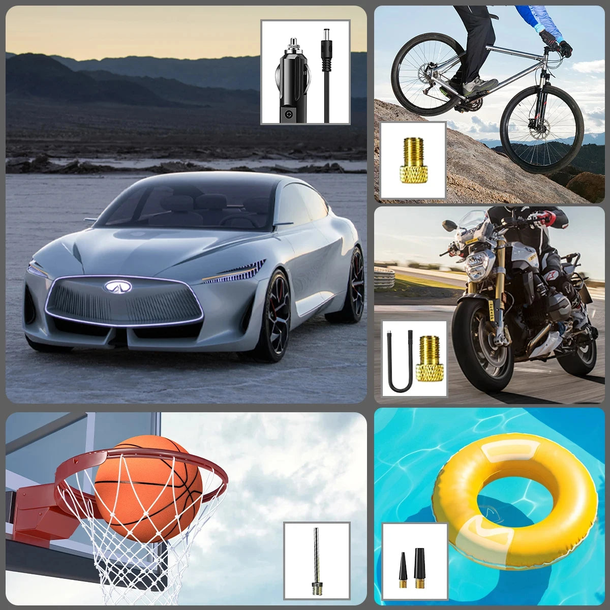 Upgraded Version Car Air Pump Cordless Portable Tire Inflator Mini Tyre Inflator 12V Car Air Compressor with Pressure Gauge