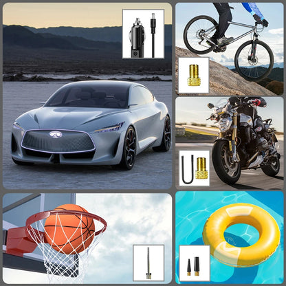 Upgraded Version Car Air Pump Cordless Portable Tire Inflator Mini Tyre Inflator 12V Car Air Compressor with Pressure Gauge