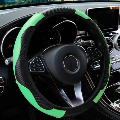 PU Leather Steering Wheel Cover for 14.5–15 Inch Wheels