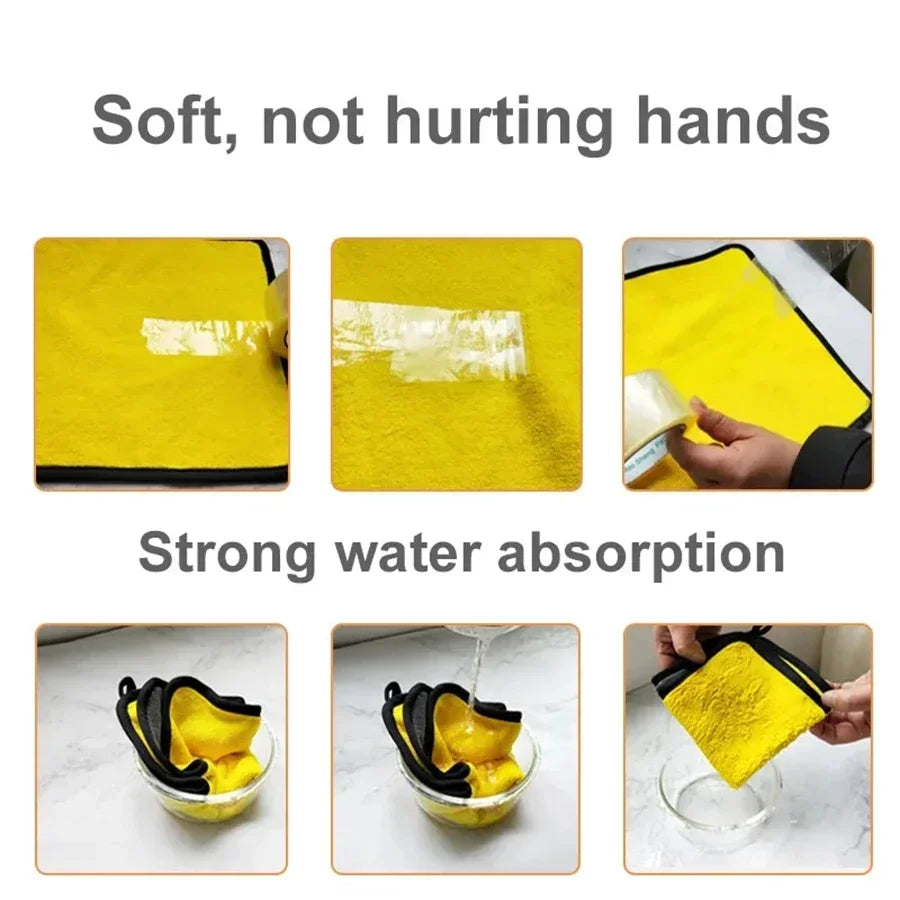 1/2/6 Pack Car Cleaning Cloth Professional Cleaning Car Wiping Microfiber Towel Car Wash Towel Accessories