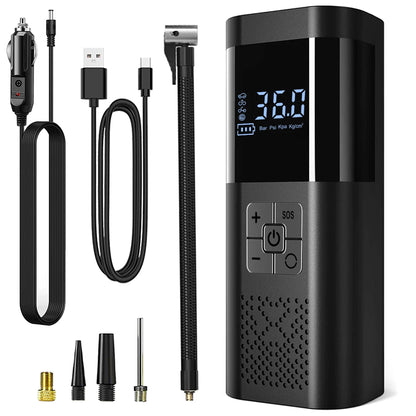 Upgraded Version Car Air Pump Cordless Portable Tire Inflator Mini Tyre Inflator 12V Car Air Compressor with Pressure Gauge