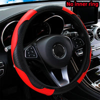PU Leather Steering Wheel Cover for 14.5–15 Inch Wheels
